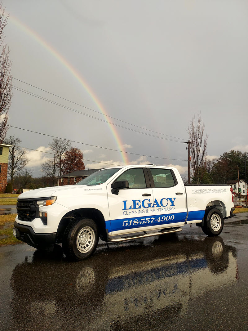 legacy truck and rainbow